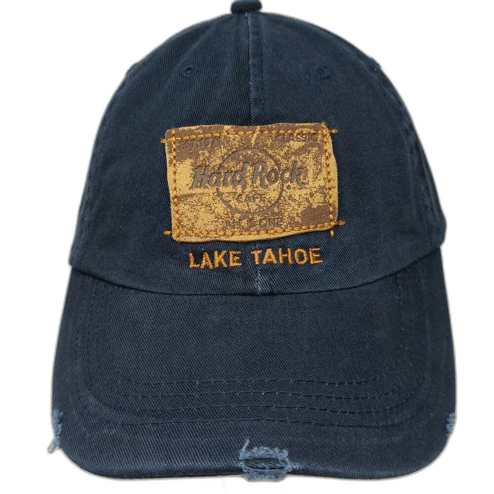 Hard Rock Cafe Baseball Cap Blue Brown One Size Distressed Lake Tahoe Patch Hat